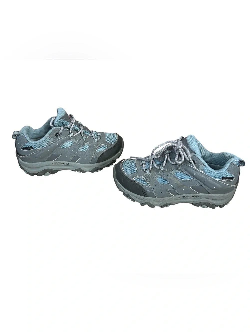 Merrell Kid’s Gray and Light Blue Low Profile Hiking Shoes